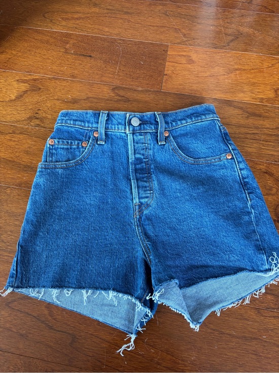 Levi's Pants - Levi’s Ribcage High-Waist Dark Blue Denim Shorts - Size 25